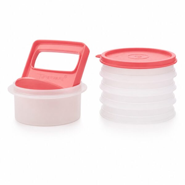 F126X4355_1787061725832_0 Tupperware Conjunto de Fazer e Guardar Hambúrgueres 4 Caixas de Congelação - Branco