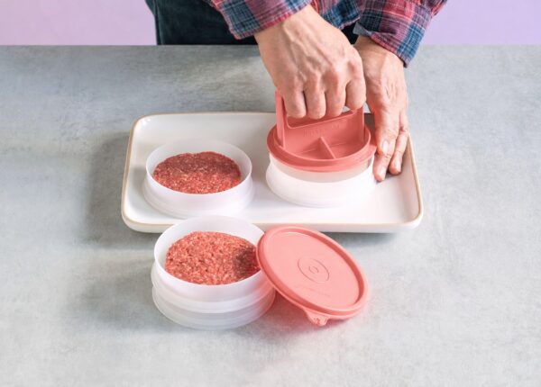 F126X4355_1787061738650_0 Tupperware Conjunto de Fazer e Guardar Hambúrgueres 4 Caixas de Congelação - Branco